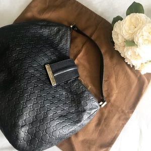 Gucci Guccissima Leather Web Hobo Bag